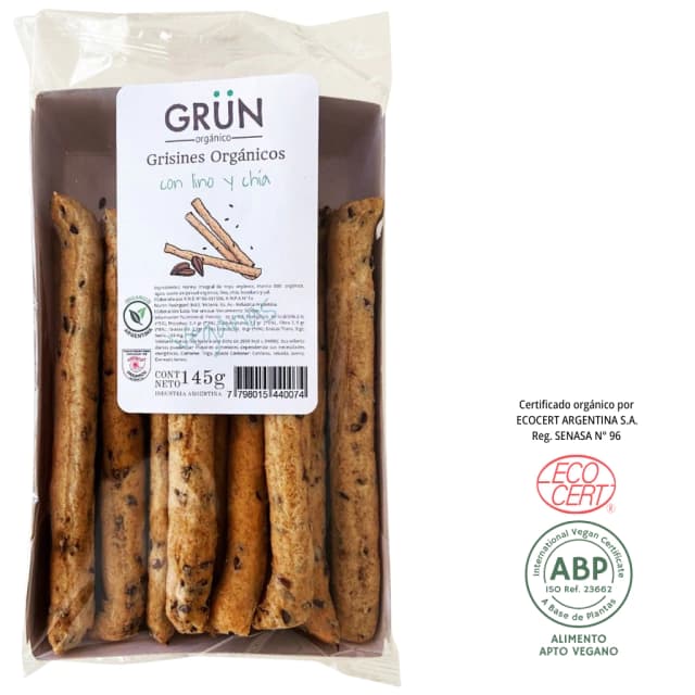 Grun Grisines de Lino y Chia x 145g