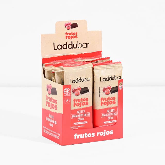 Laddubar Barras de Frutos Rojos, Arandanos Rojos y Cacao x 30g