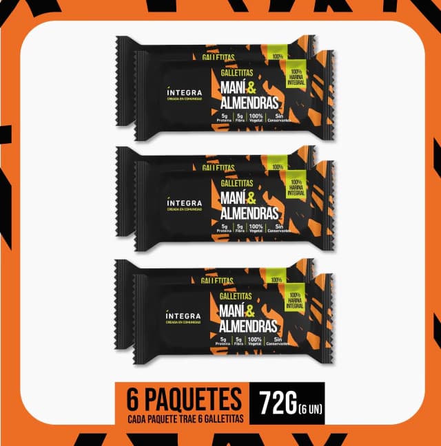 INTEGRA Galletitas Mani Almendrasx72g