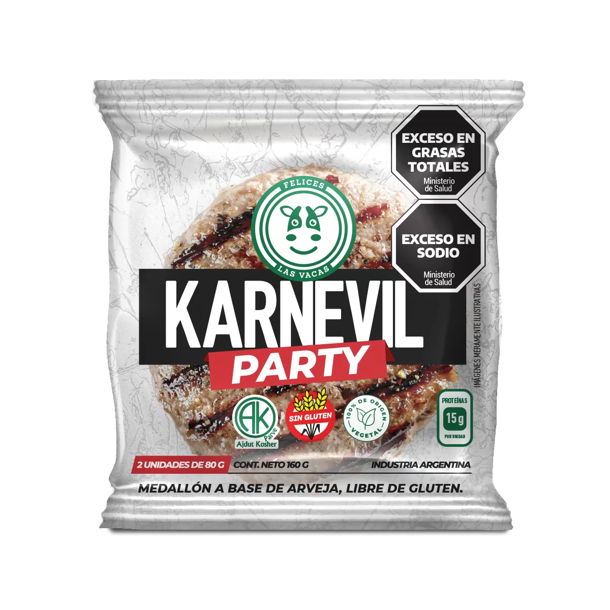 Felices las Vacas Medallon de Karnevil Party (2uni) x 80g