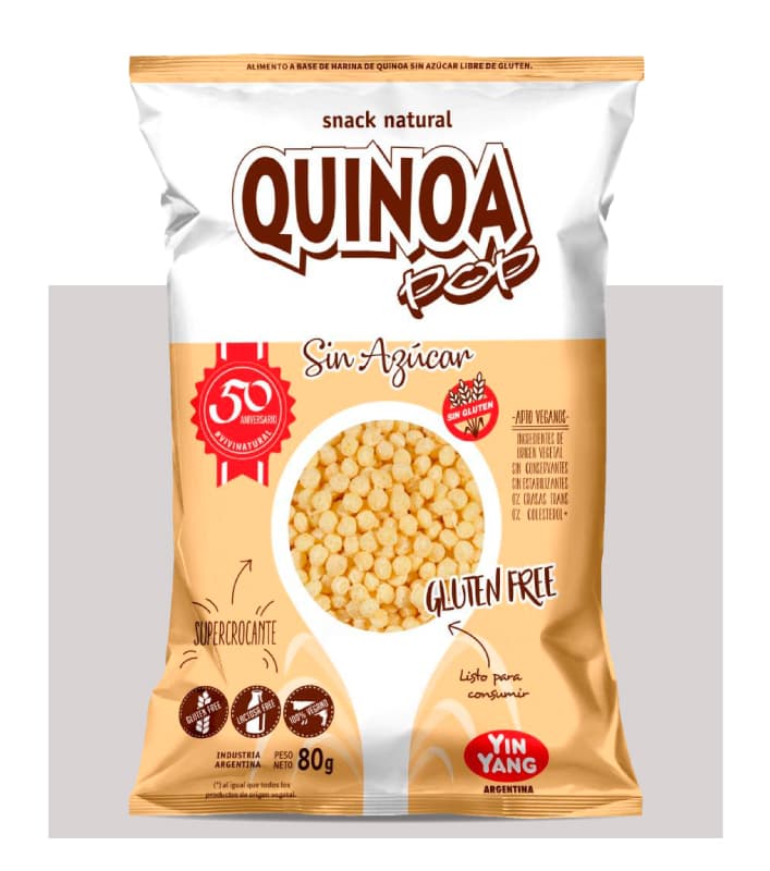 Ying Yang Quinoa Pop sin azucar 80gr